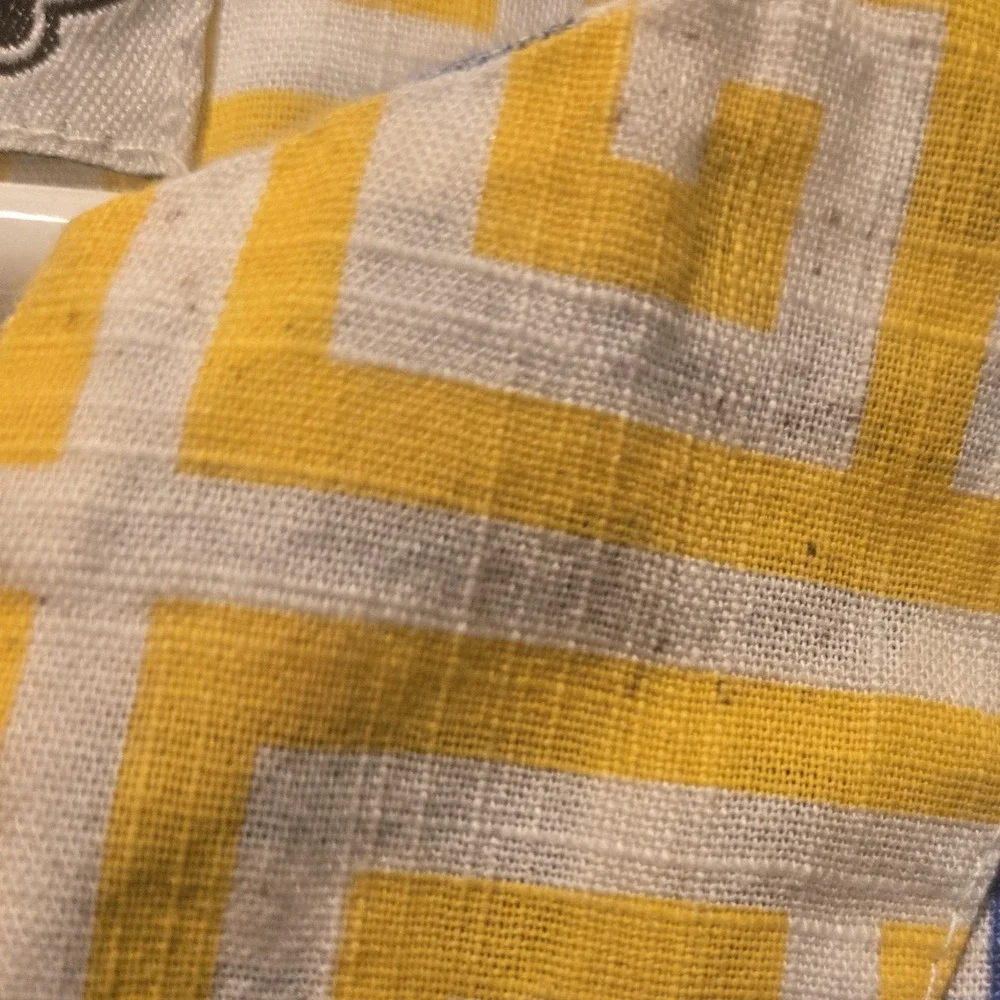 Mudpie Tunic Dress Swim Cover-up Blue and Yellow Girls 4T Pompoms‎ Geometric